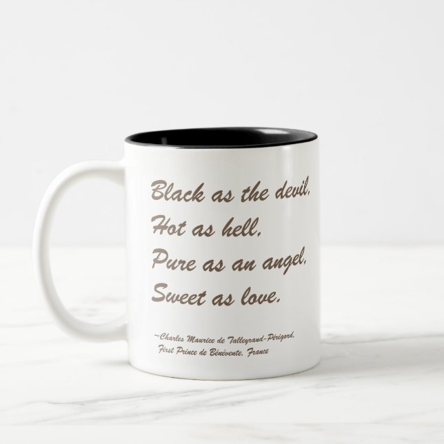 Taza Bicolor Cita del café: Negro como el diablo (Izquierda)