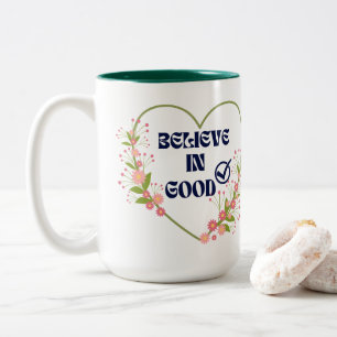 Taza Bicolor Cita del corazón floral de las mujeres de verano B