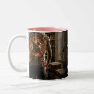 Taza Bicolor Cita del Libro Escasez es un Sistema de Alarma