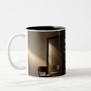 Taza Bicolor Cita del libro Qué Siempre Está a La Vista