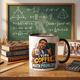 Taza Bicolor Cita divertida de café para profesor de matemática