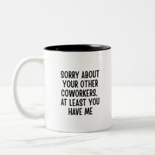 Taza Bicolor Cita divertida de compañero de trabajo, regalo sar