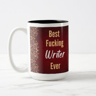 Taza Bicolor Cita Divertida de Escritor Diseño de Tipografía Ne