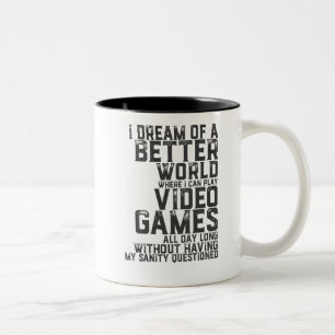 Taza Bicolor Cita divertida de gamer para videojuego nerd Geek