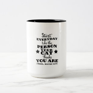 Taza Bicolor Cita divertida de gato mascota