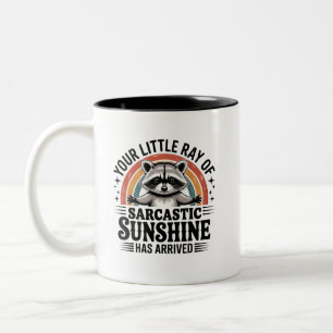 Taza Bicolor Cita divertida de humor sarcástico de mapache lind