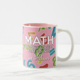 Taza Bicolor Cita divertida de matemáticas geniales para chicas