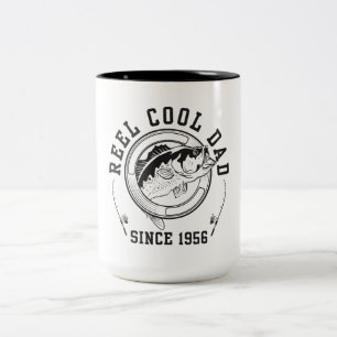 Taza Bicolor Cita Divertida de Pesca Carrete Genial Papá Desde