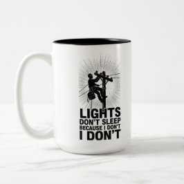 Taza Bicolor Cita divertida de trabajo de liniero turno nocturn