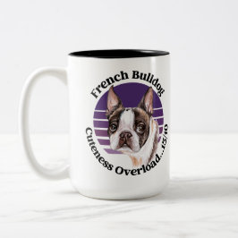 Taza Bicolor Cita divertida del Bulldog francés de dos tonos de