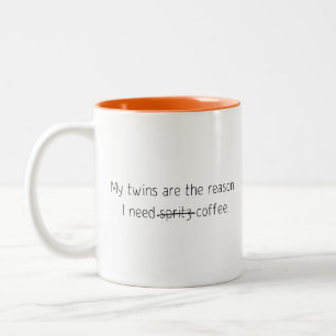 Taza Bicolor Cita divertida regalo de moda café Mug Twins Sprit
