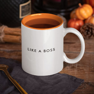 Taza Bicolor Cita divertida y elegante como un jefe