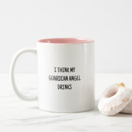 Taza Bicolor Cita divertida y humorística de Ángel de la Guarda