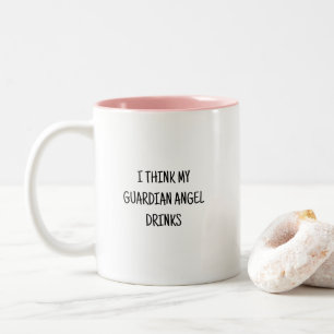 Taza Bicolor Cita divertida y humorística de Ángel de la Guarda