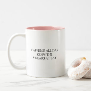 Taza Bicolor Cita divertida y humorística de cafeína todo el dí