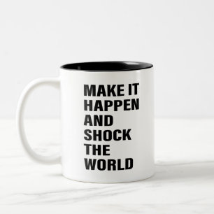 Taza Bicolor Cita el éxito de arte La vida Consejos de arte mot