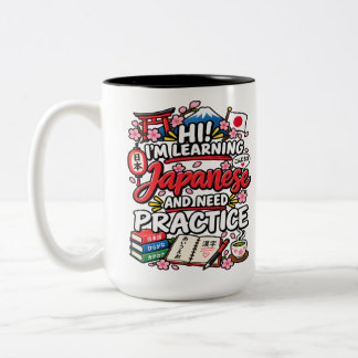 Taza Bicolor Cita Estoy Aprendiendo Japonés