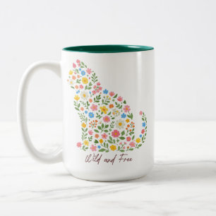 Taza Bicolor Cita floral silvestre y libre de Boho Naturaleza