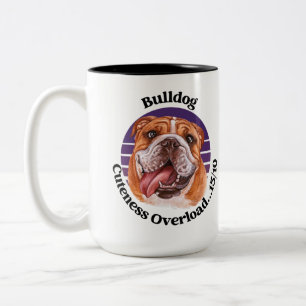 Taza Bicolor Cita graciosa de bulldog de dos tonos café Mug