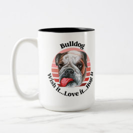 Taza Bicolor Cita graciosa de bulldog de dos tonos café Mug