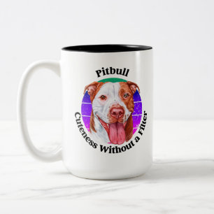 Taza Bicolor Cita graciosa de Pitbull de dos tonos de café Mug