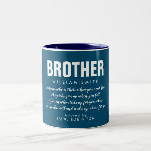 Taza Bicolor Cita Hermano Moderno Azul Fresco