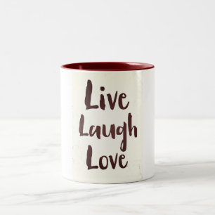 Taza Bicolor Cita inspiradora de Live Lauder Love vintage