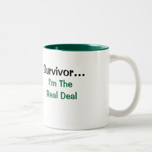 Taza Bicolor Cita Inspiradora de Superviviente Soy el Verdadero