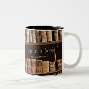 Taza Bicolor Cita inspiradora del libro viejo
