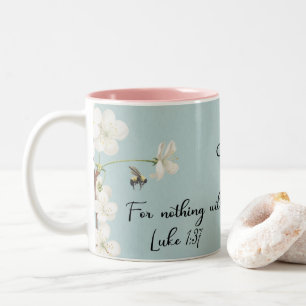Taza Bicolor Cita inspiradora Lucas 137 Azul floral abeja
