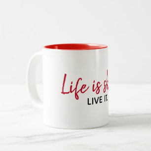 Taza Bicolor Cita inspiradora Sobre Blanco