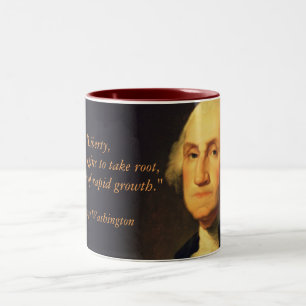 Taza Bicolor Cita "libertad " de George Washington