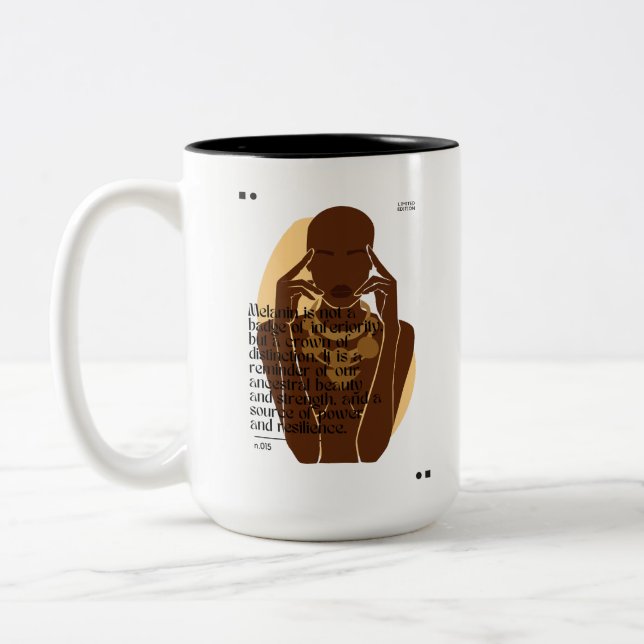 Taza Bicolor Cita motivacional de Melanin (Izquierda)