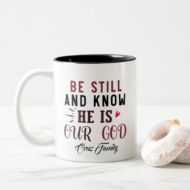 Taza Bicolor Cita motivacional religiosa (Con donut)