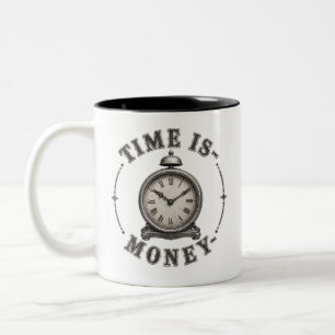 Taza Bicolor Cita Motivacional Reloj de Alarma Vintage El Tiemp