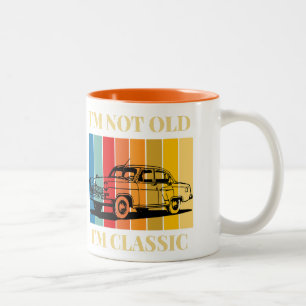 Taza Bicolor Cita No Soy Clásico De Im Antiguo Para Coche