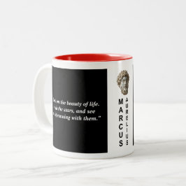Taza Bicolor Cita personalizada Marcus Aurelius Filosofía estoi
