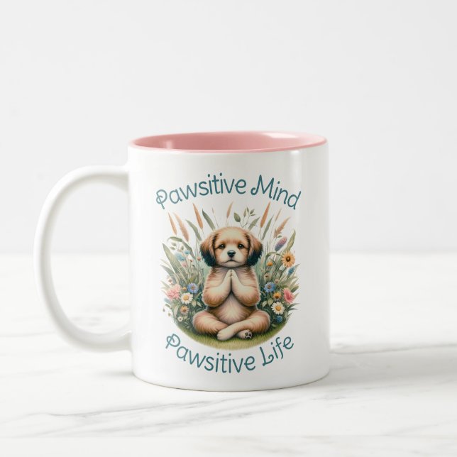 Taza Bicolor Cita positiva positiva de Cute Dog Lover (Izquierda)