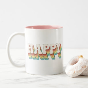 Taza Bicolor Cita retro hippie positiva