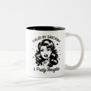 Taza Bicolor Cita sarcástica divertida de Glam Chica retro de l