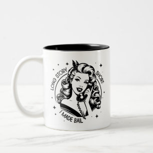 Taza Bicolor Cita sarcástica divertida de Glam Chica retro de l