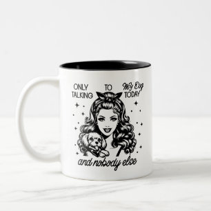 Taza Bicolor Cita sarcástica divertida de Glam Chica retro de l