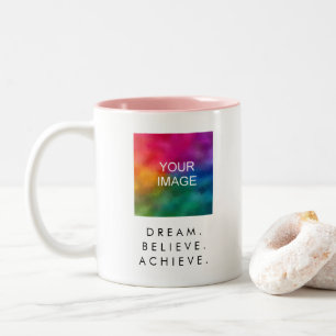 Taza Bicolor Cita Sueño Creer Lograr el éxito Personalizado Tex