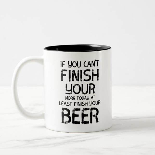 Taza Bicolor Citas divertidas de cerveza (Izquierda)