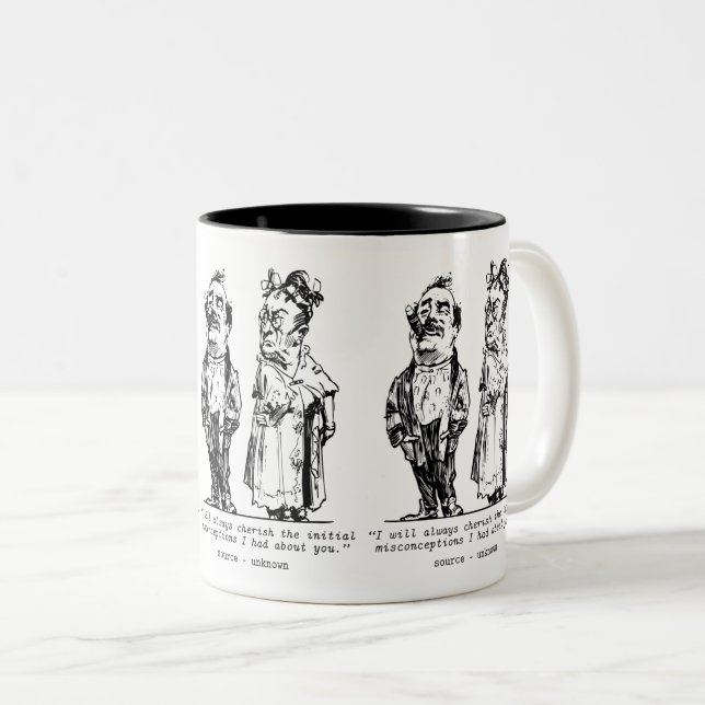 Taza Bicolor Citas divertidas para los hombres: amigos humoríst (Anverso derecho)