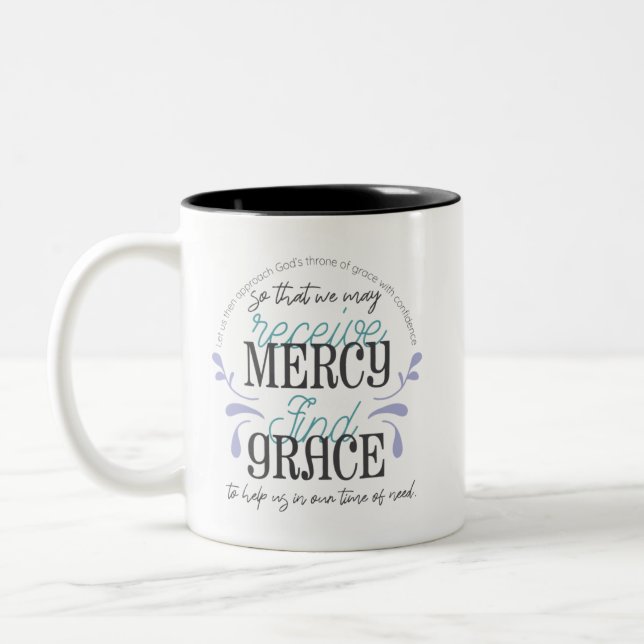 Taza Bicolor Citas hebreas 4:16 (Izquierda)