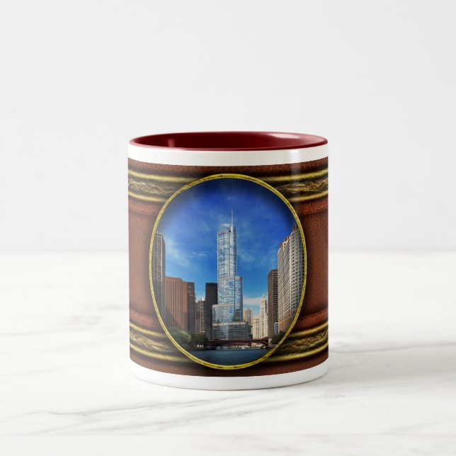 Taza Bicolor Ciudad - Chicago IL - Trump Tower (Centro)