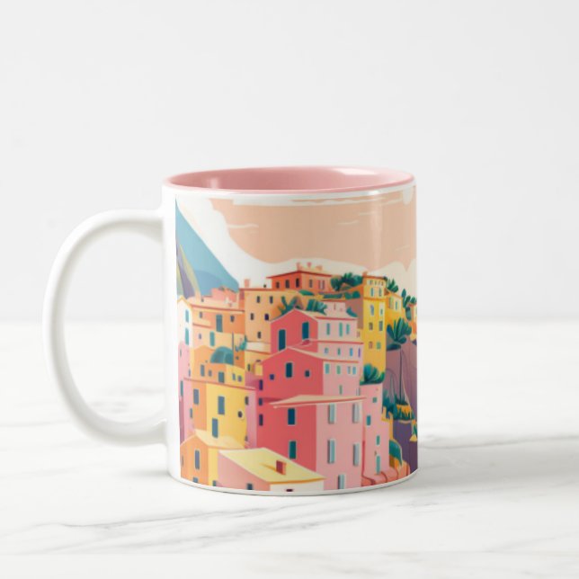 Taza Bicolor Ciudad costera de Italia (Izquierda)