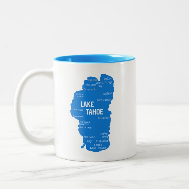 Taza Bicolor Ciudades del Lago Tahoe (Izquierda)