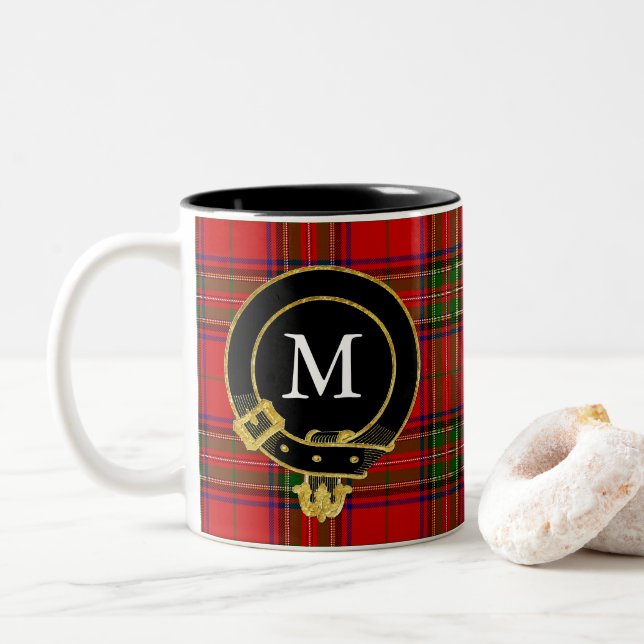 Taza Bicolor Clan escocés Monogram Tartán (Con donut)